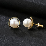 925 Silver 18K Pearl Earring For Women Jewelry Gift
