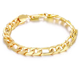 925 Silver/18K 8MM Sideways Bracelet Women Men Party Wedding Jewelry