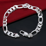925 Silver/18K 8MM Sideways Bracelet For Women Men