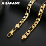 925 Silver 18K 8mm Necklace Chains Men Women Jewelry