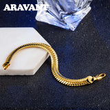 925 Silver 18K 9MM Bracelet Chain Men Women Jewelry