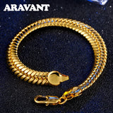 925 Silver 18K 9MM Bracelet Chain Men Women Jewelry
