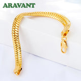 925 Silver 18K 9MM Bracelet Chain Men Women Jewelry