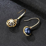 925 Silver 18K Pearl Dangle Earrings for Women