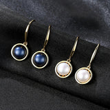 925 Silver 18K Pearl Dangle Earrings for Women