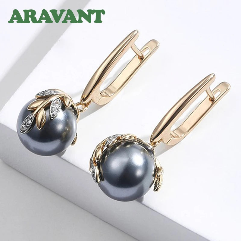 925 Silver 18K Pearl Long Dangle Earring for Women Jewelry Gift