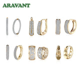 925 Silver 18K Hoop Earrings Women Jewelry