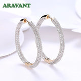 925 Silver 18K Hoop Earrings Women Jewelry