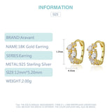 925 Silver 18K Hoop Earrings Wedding Jewelry