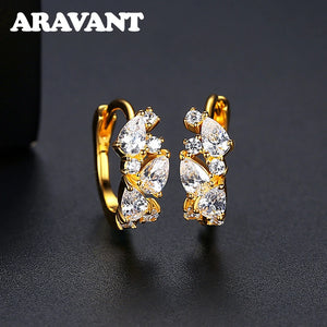 925 Silver 18K Hoop Earrings Wedding Jewelry
