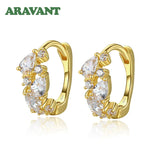 925 Silver 18K Hoop Earrings Wedding Jewelry