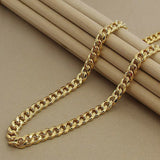 925 Silver 18K Link Chain Necklace For Women Men Jewelry