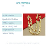 925 Silver 18K Necklace Chains For Men Jewelry Accessories