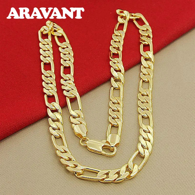 925 Silver 18K Necklace Chains For Men Jewelry Accessories