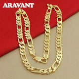 925 Silver 18K Necklace Chains For Men Jewelry Accessories