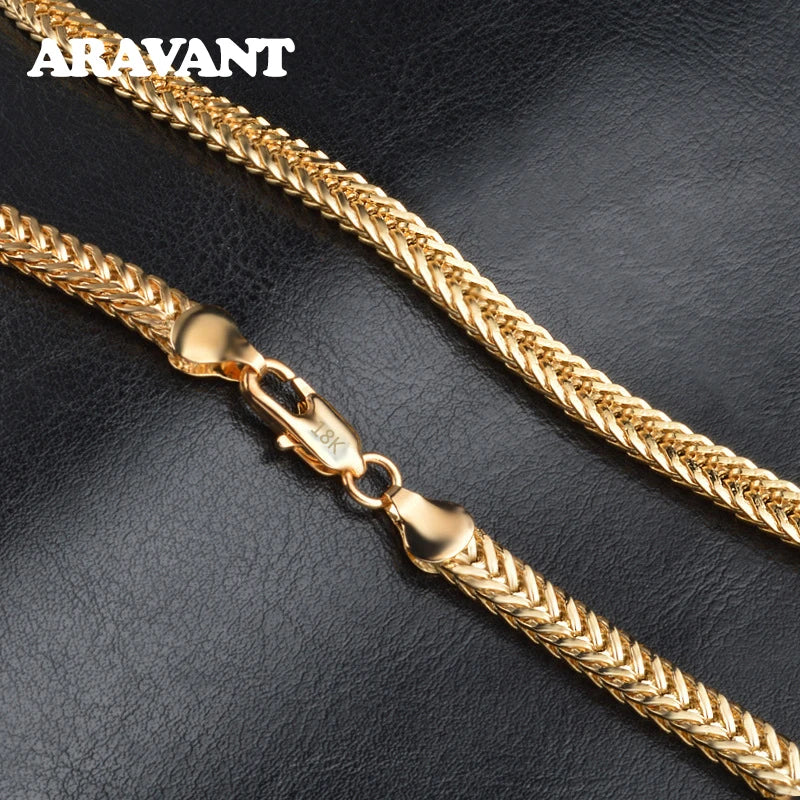 925 Silver 18K Necklace Chains For Men Women Jewelry