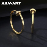 925 Silver 18K Round Circle Hoop Earring For Women Jewelry Gift