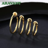 925 Silver 18K Round Circle Hoop Earring For Women Jewelry Gift