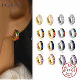 925 Silver 18K Round Circle Hoop Earrings for Women Statement Jewelry