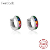 925 Silver 18K Round Circle Hoop Earrings for Women Statement Jewelry