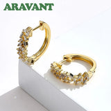 925 Silver 18K Round Hoop Earrings For Women