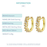 925 Silver 18K Round Hoop Earrings For Women