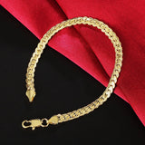 925 Silver 18K Sideways Bracelet Chain Men Women
