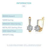 925 Silver Zircon Hoop Earrings Wedding Party Jewelry