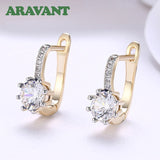 925 Silver Zircon Hoop Earrings Wedding Party Jewelry