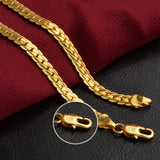 925 Silver/18k 6mm Full Sideways Chain Necklace For Women Men