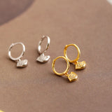 925 Silver 18k Plate Korea Small Animal Bird Pendant Zircon Earring