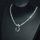 925 Silver High Jewelry Jade Tourmaline Pendant Necklace