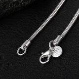 925 Silver 1MM/2MM/3MM Snake Chain Necklace DIY Jewelry 40-75cm Long Chain