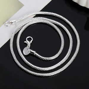 925 Silver 1MM/2MM/3MM Snake Chain Necklace DIY Jewelry 40-75cm Long Chain