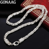925 Silver 20 Inch 5mm Chain Necklace Wedding Engagement Party Jewelry