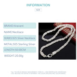925 Silver 20 Inch Necklace Chains for Men Women