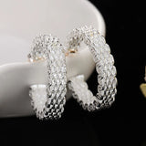 925 Silver 20MM Round Circle Hoop Earrings for Women