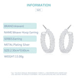 925 Silver 20MM Round Circle Hoop Earrings for Women