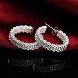 925 Silver 20MM Round Circle Hoop Earrings for Women