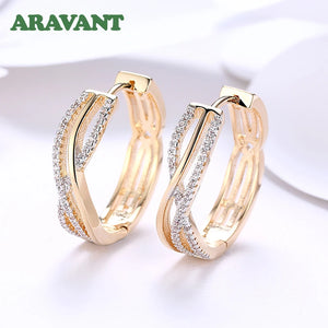 925 Silver 24mm 18K Twist Hoop Earrings Wedding Jewelry