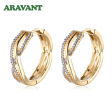 925 Silver 24mm 18K Twist Hoop Earrings Wedding Jewelry