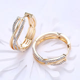 925 Silver 24mm 18K Twist Hoop Earrings Wedding Jewelry