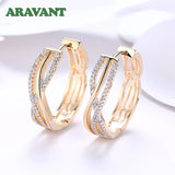 925 Silver 24mm 18K Twist Hoop Earrings Wedding Jewelry