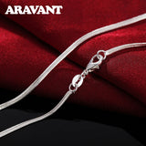 925 Silver 2MM Snake Chain Necklace for Women Men