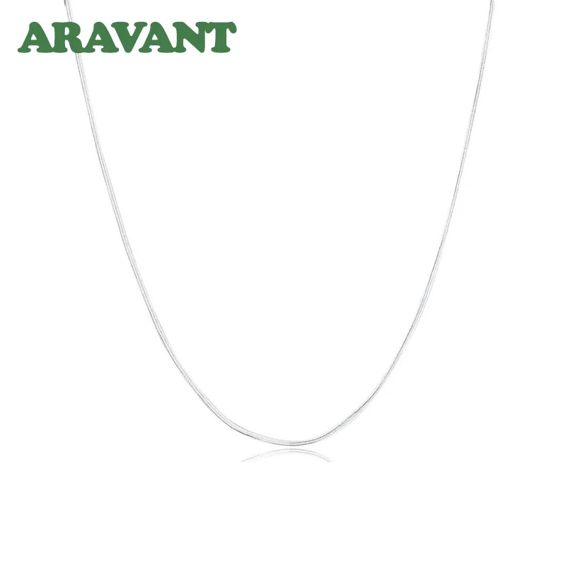 925 Silver 2MM Snake Chain Necklace for Women Men