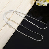 925 Silver 2MM Snake Chain Necklace for Women Men