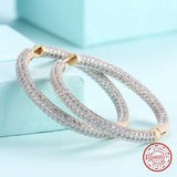 925 Silver 18K Circle Hoop Earrings Wedding Jewelry