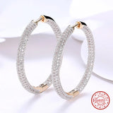925 Silver 18K Circle Hoop Earrings Wedding Jewelry