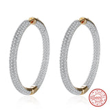 925 Silver 18K Circle Hoop Earrings Wedding Jewelry