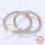 925 Silver 18K Circle Hoop Earrings Wedding Jewelry